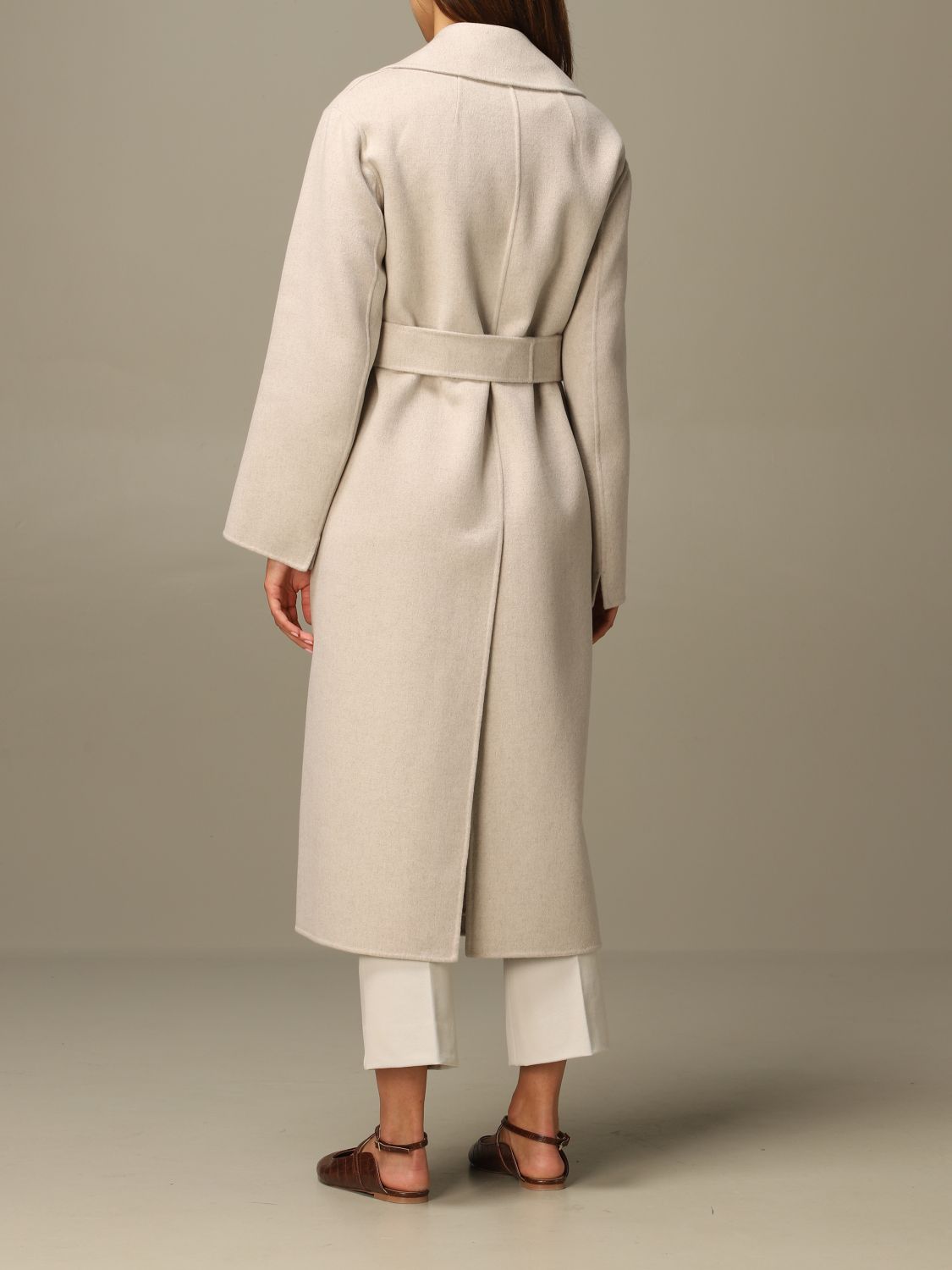 S MAX MARA: Lugano coat in virgin wool | Coat S Max Mara Women Mastic ...