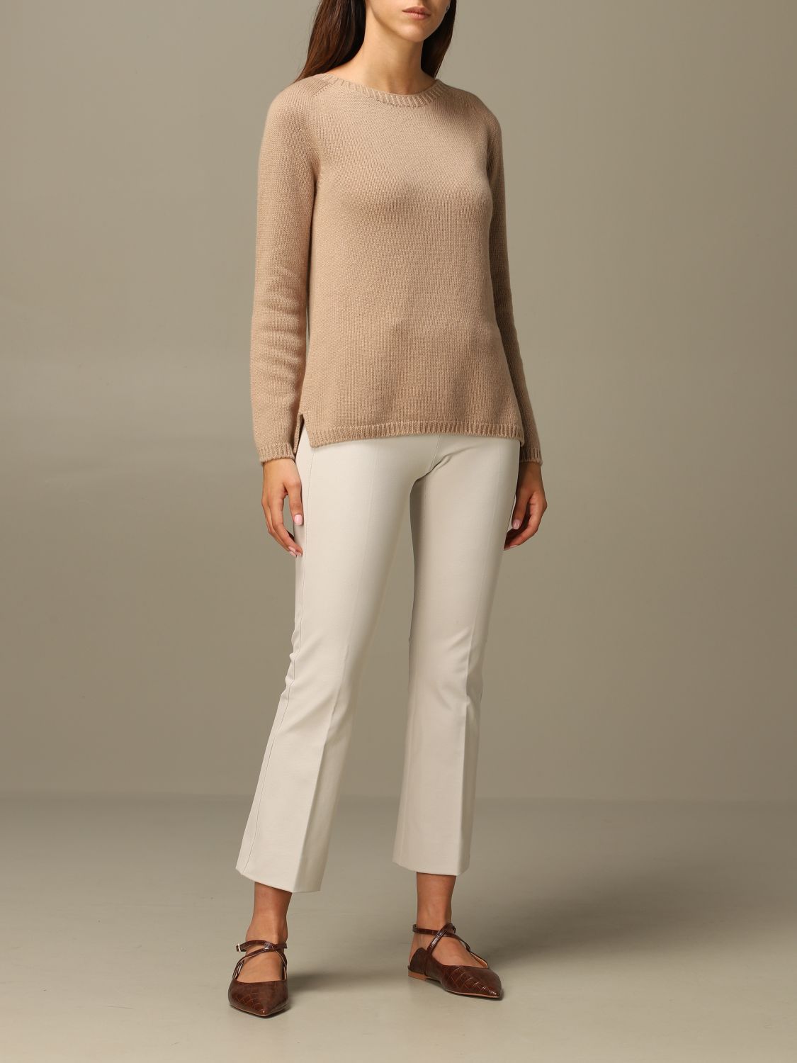 S MAX MARA: Giorgio cashmere pullover - Camel | Sweater S Max Mara