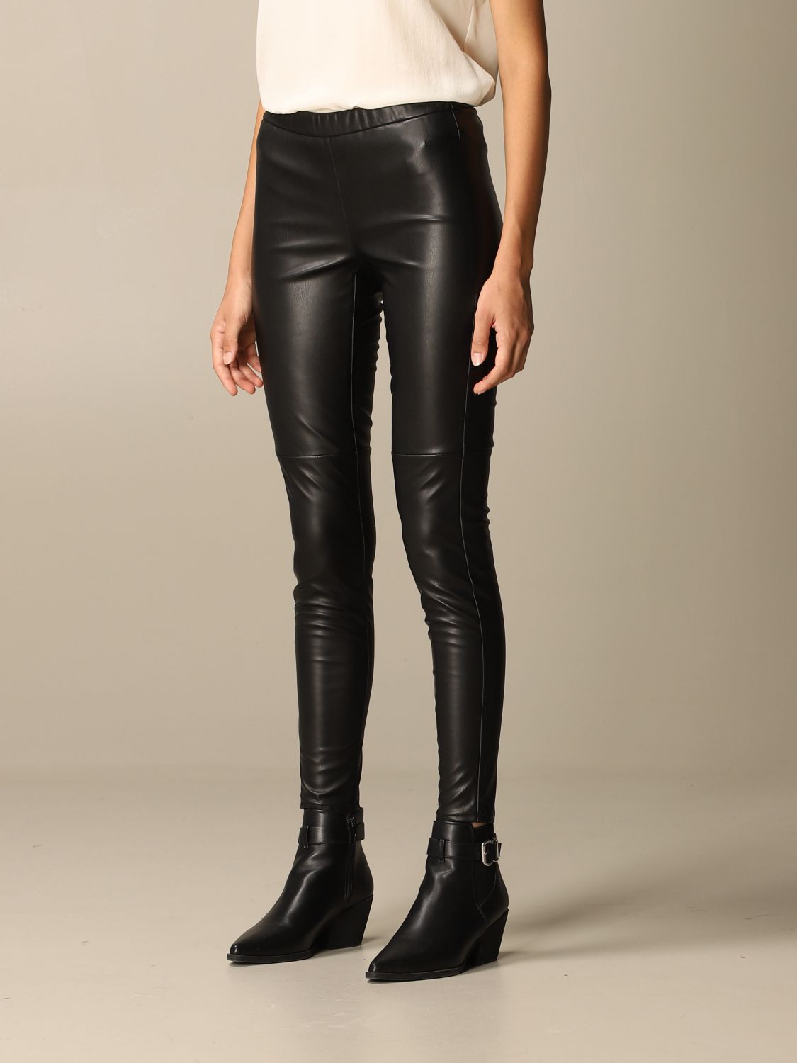MICHAEL KORS: Michael leggings in synthetic leather - Black | Michael Kors  pants MB93GJXBFS online on 