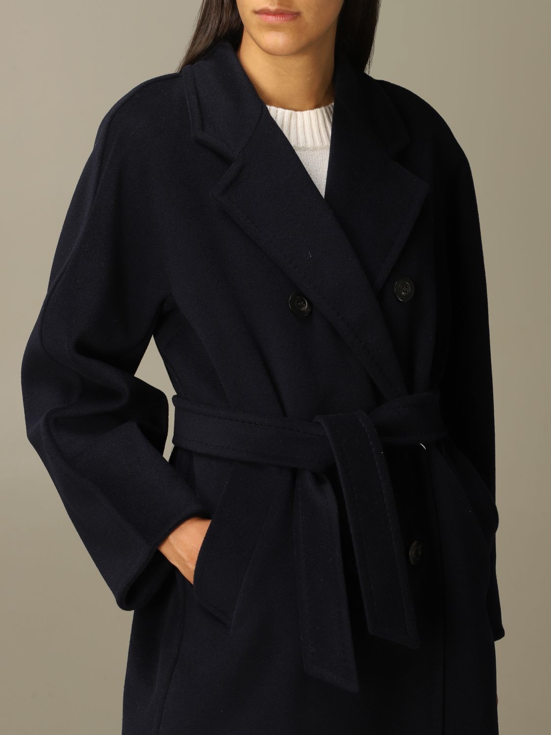 MAX MARA Cappotto Madame in lana vergine e cashmere Blue Cappotto