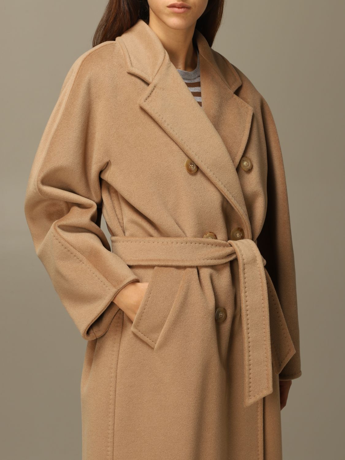 MAX MARA Cappotto Madame in lana vergine e cashmere Cammello