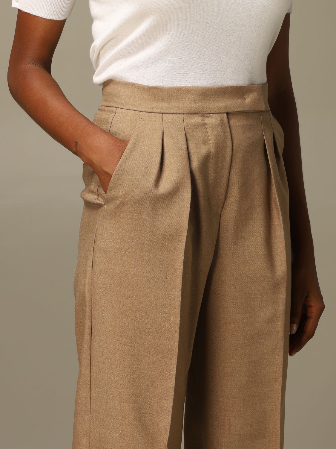 Galea Max Mara wide trousers in mohair silk | Pants Max Mara Women