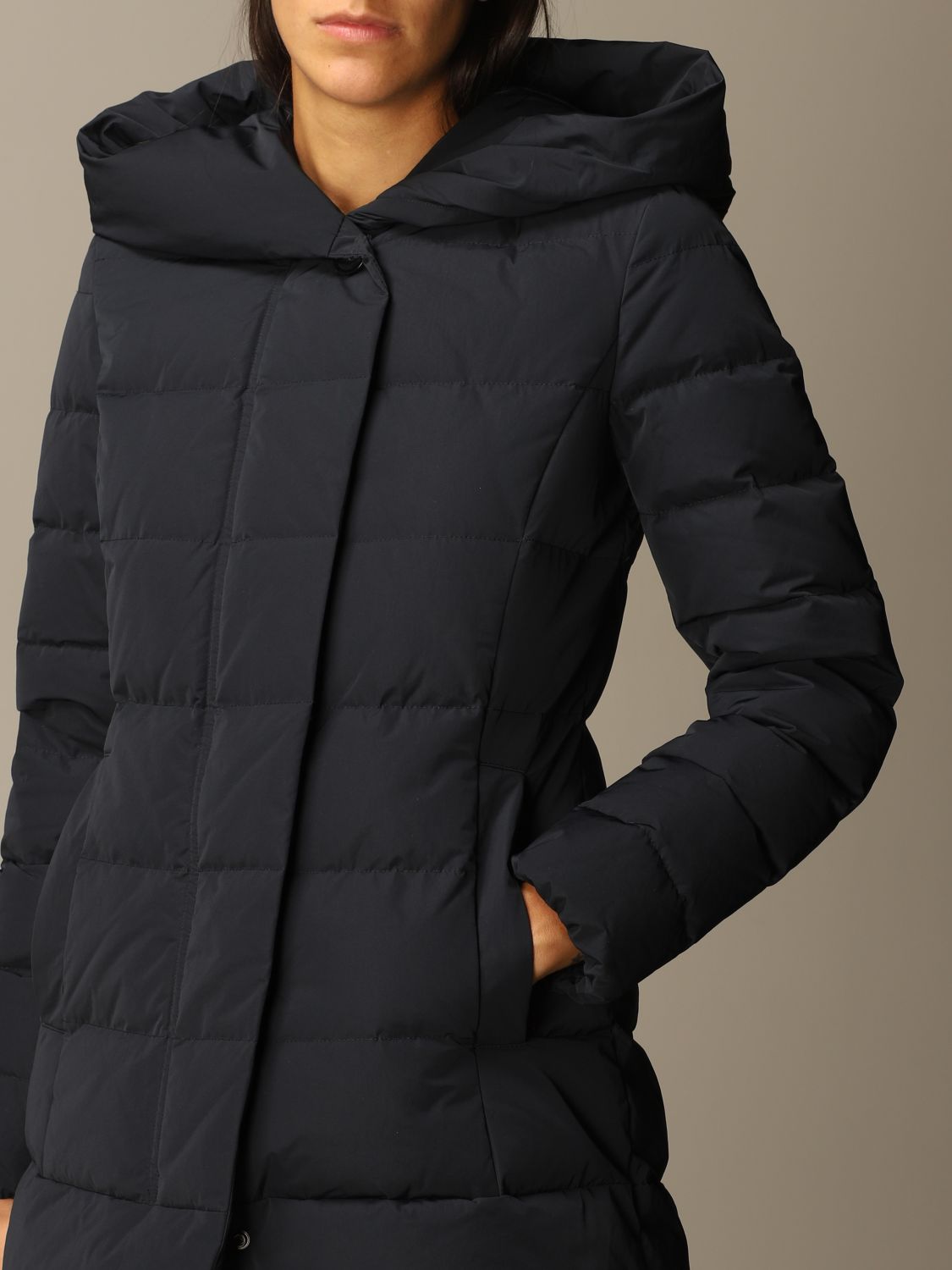 WOOLRICH Puffy Prescot down jacket with hood Jacket Woolrich Women Blue Jacket Woolrich
