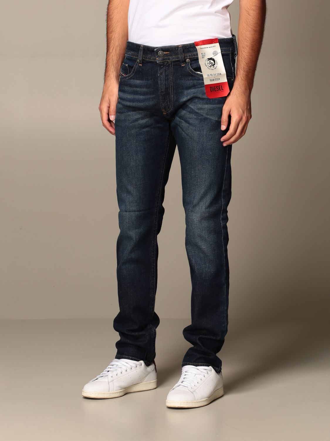 Diesel Outlet: Thommer jeans in skinny used - Denim | Diesel jeans 00SB6D 009HN online GIGLIO.COM