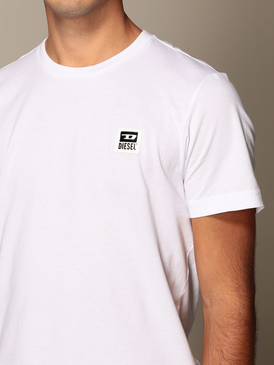 Diesel cotton tshirt with logo TShirt Diesel Men White TShirt