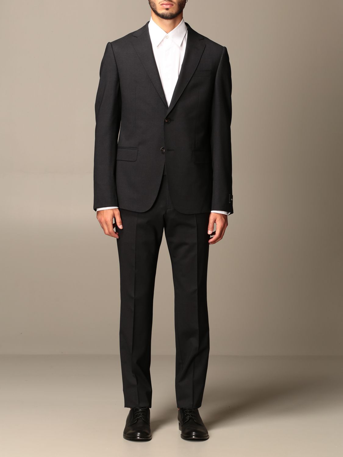 Z Zegna Outlet: single-breasted suit in 290 gr wool drop 8 - Charcoal ...