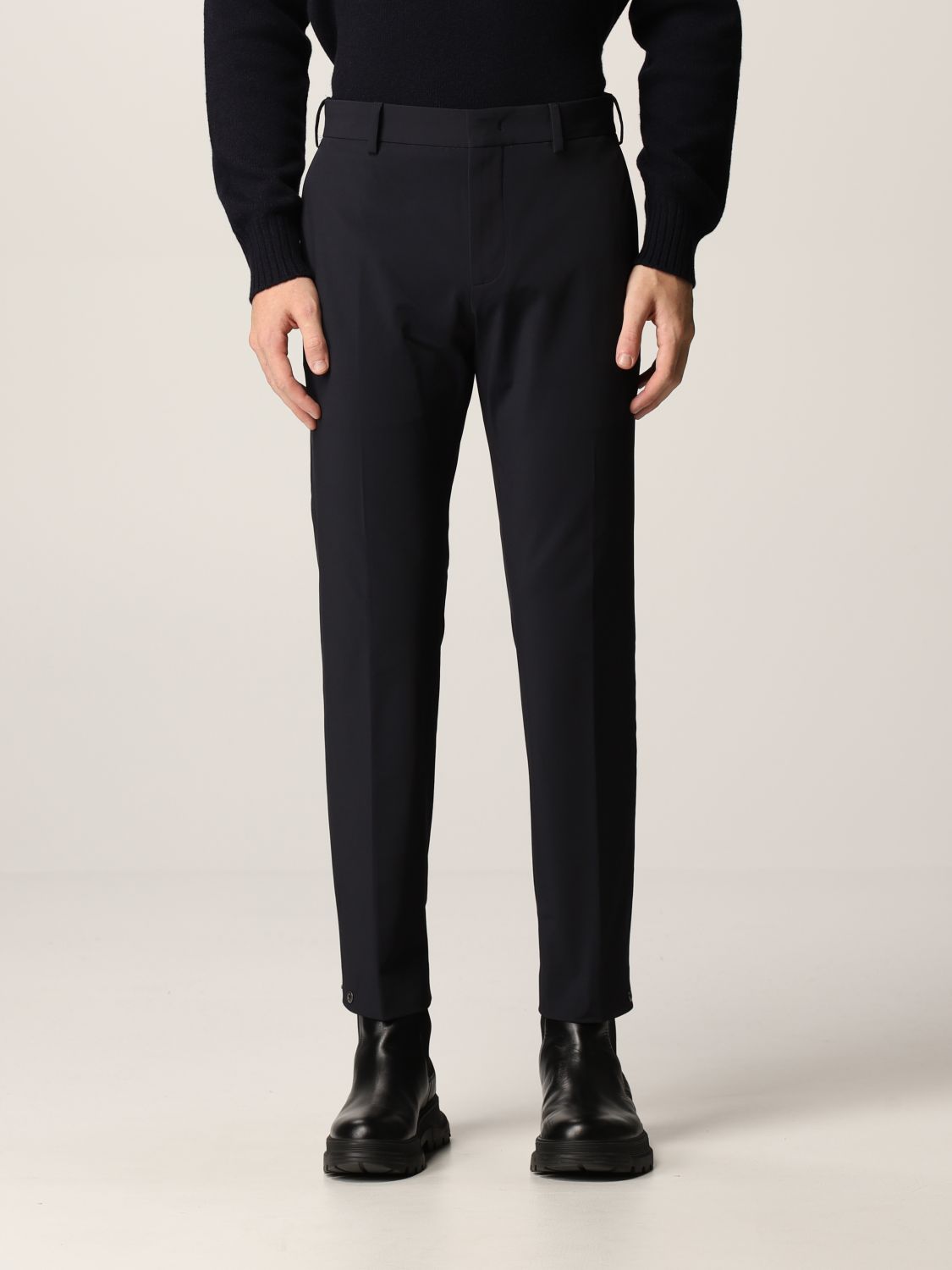 Z Zegna Outlet: flannel trousers - Black | Z Zegna pants 7FNAC2 8ZF ...