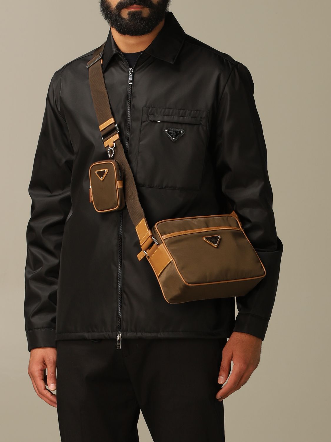 Prada nylon shoulder bag | Shoulder Bag Prada Men Burnt | Shoulder Bag