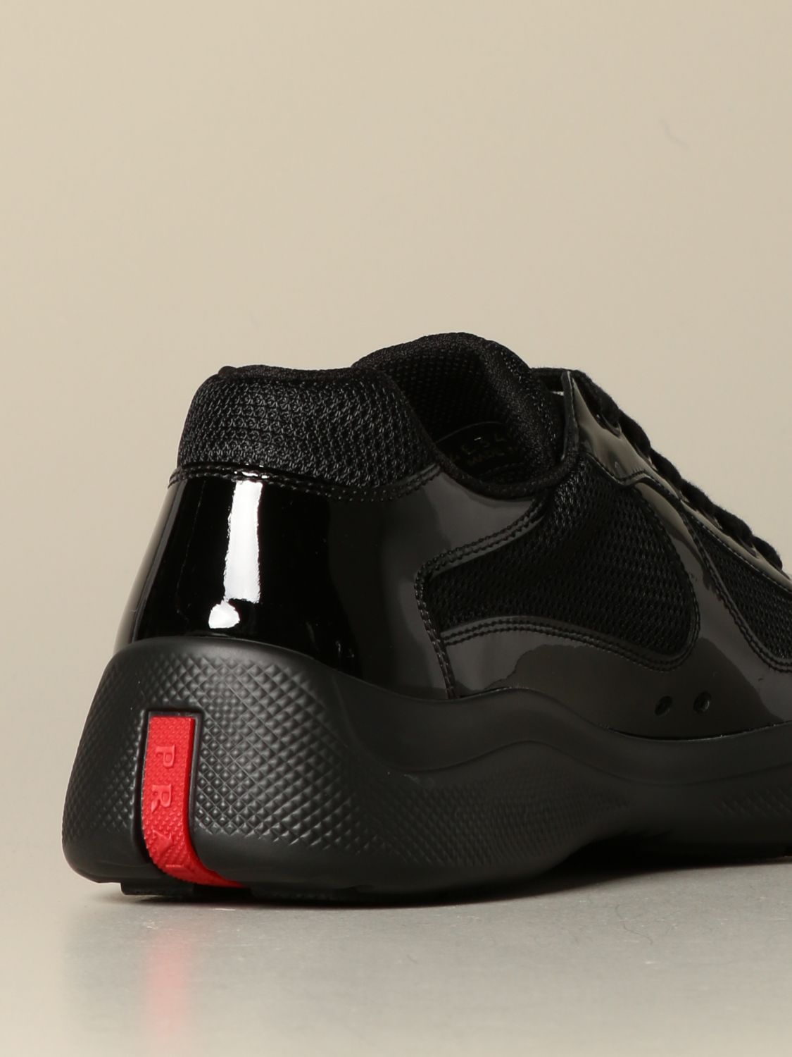 mens prada patent leather sneakers