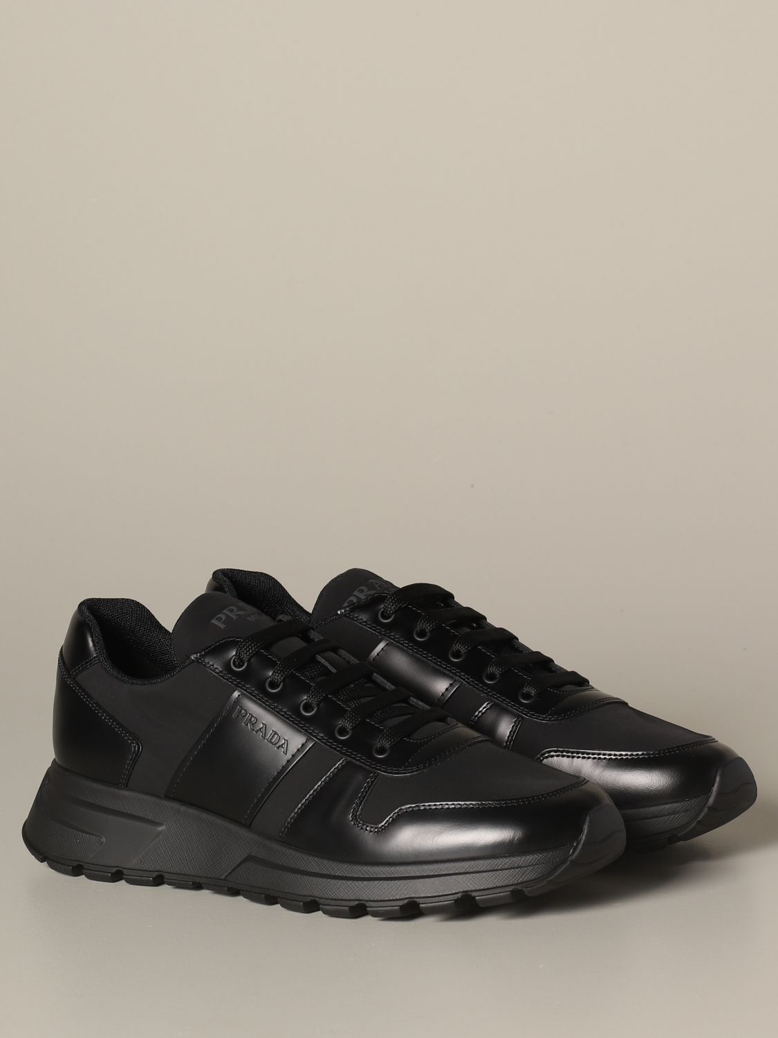 PRADA: Prax 01 sneakers in technical fabric and leather | Sneakers 