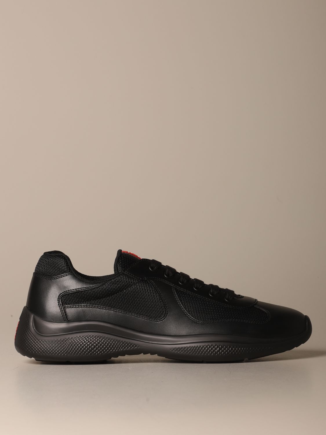 black leather prada sneakers