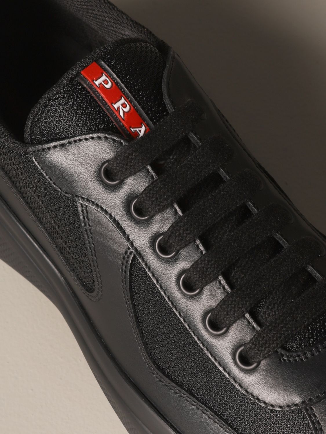 black and grey prada sneakers
