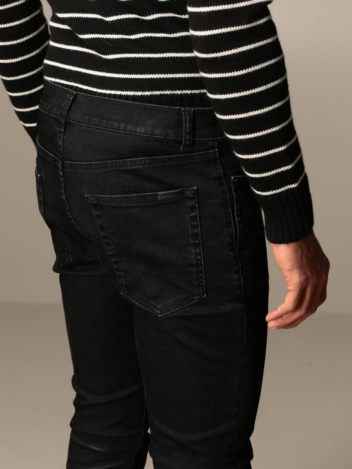 saint laurent coated skinny jeans