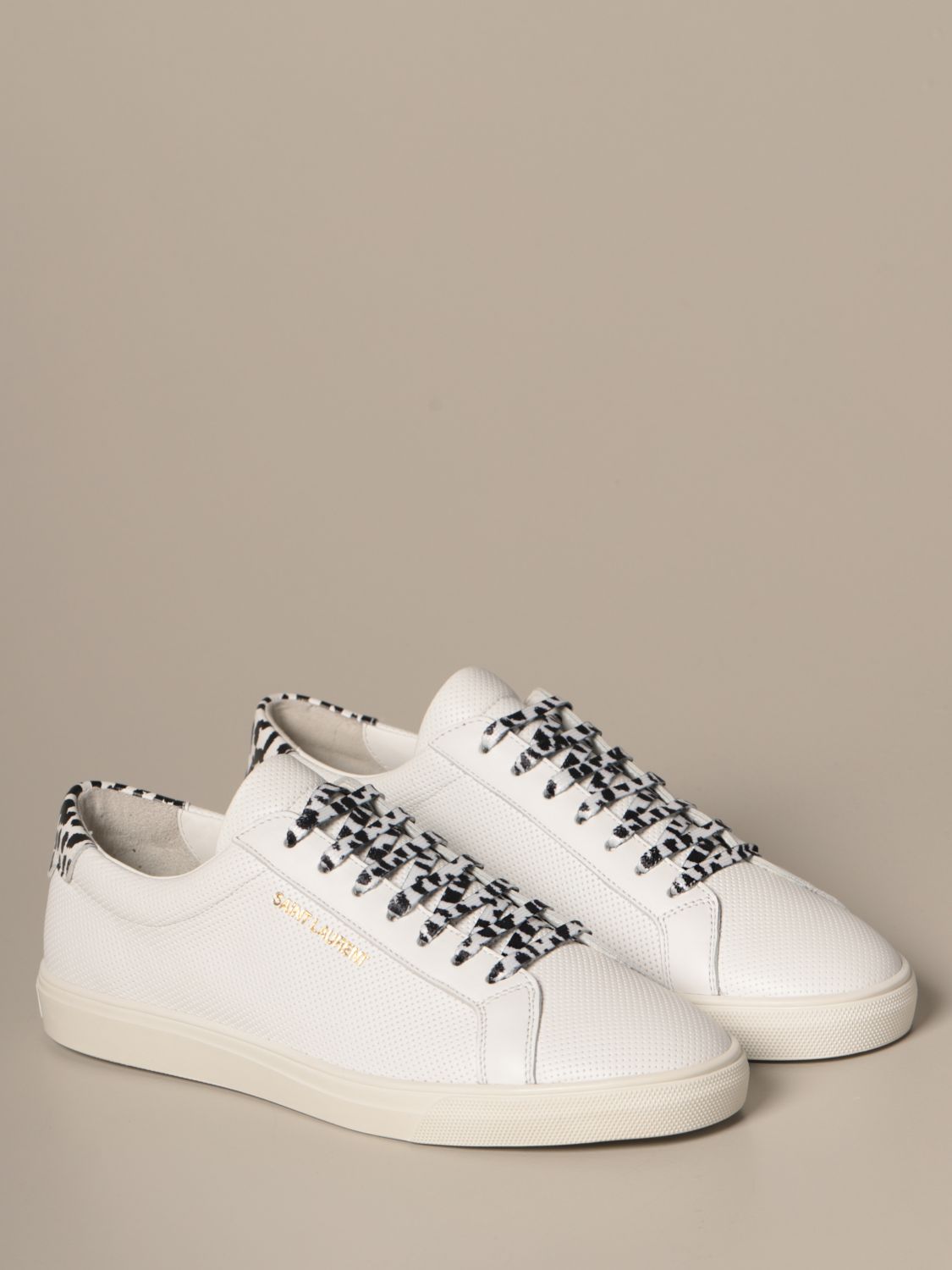 saint laurent andy perforated leather sneakers