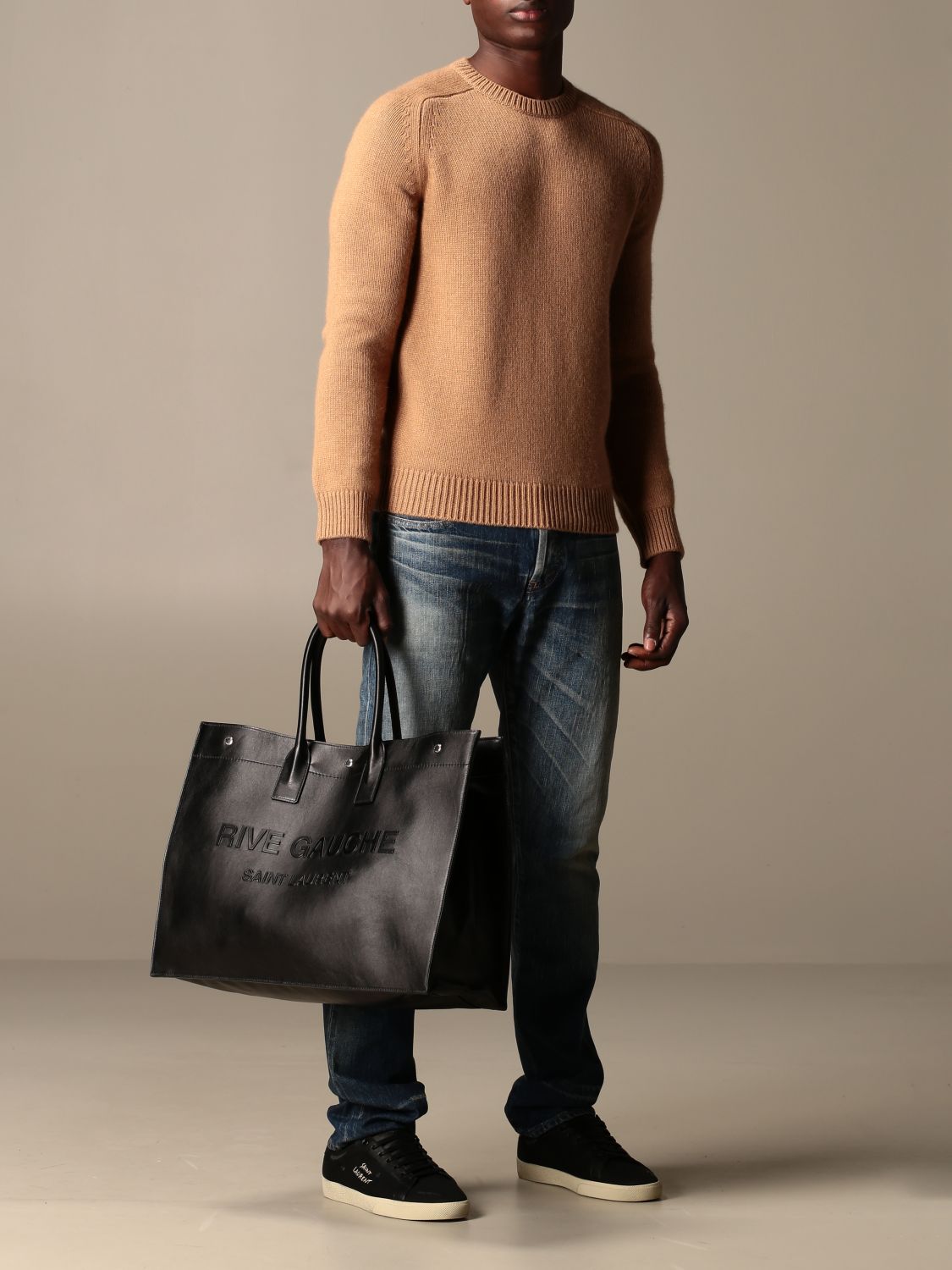 Yves Saint Laurent Rive Gauche black leather handbag Metal ref.495463 -  Joli Closet
