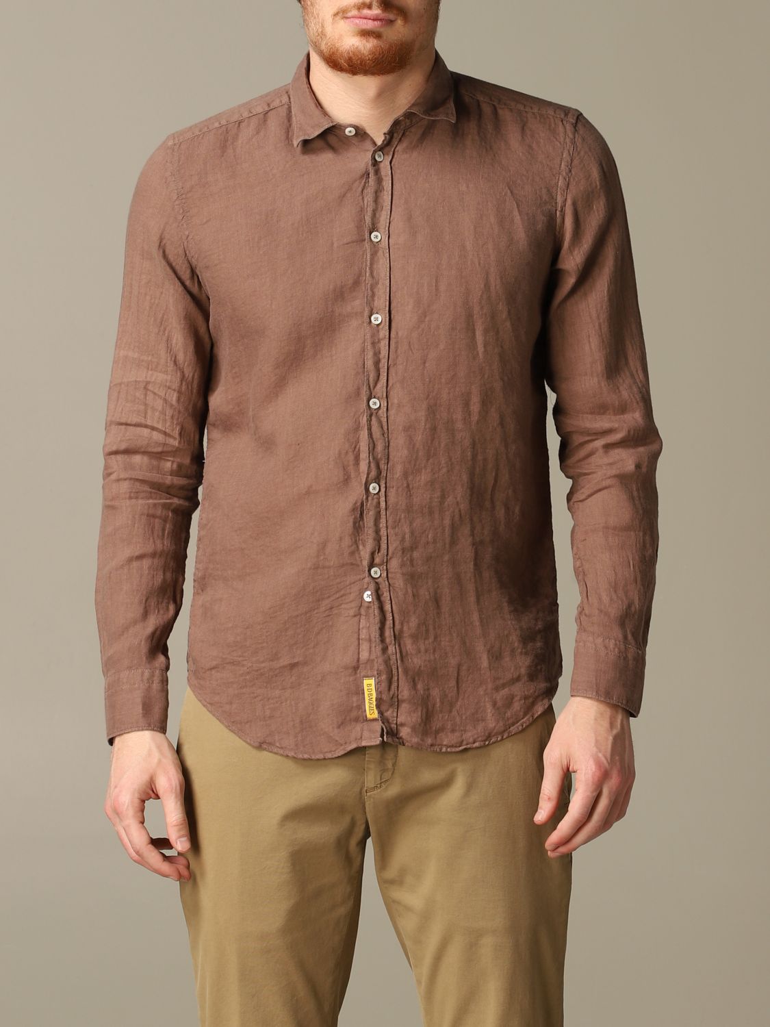 An American Tradition Outlet Brooklyn BD Baggies Shirt In Slim Linen 