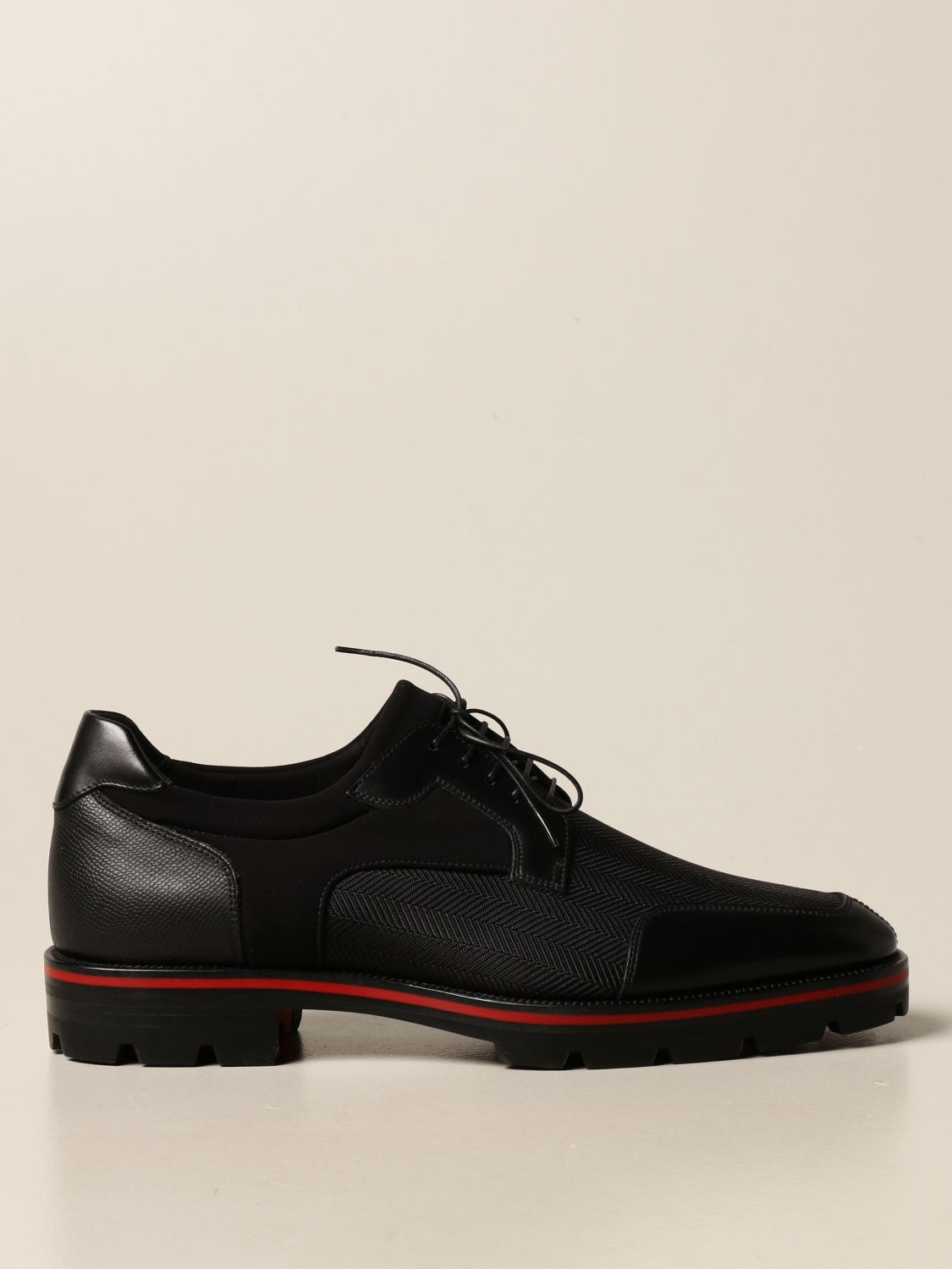 Christian Louboutin Outlet: brogue shoes for men - Black | Christian shoes 3201112 online on GIGLIO.COM