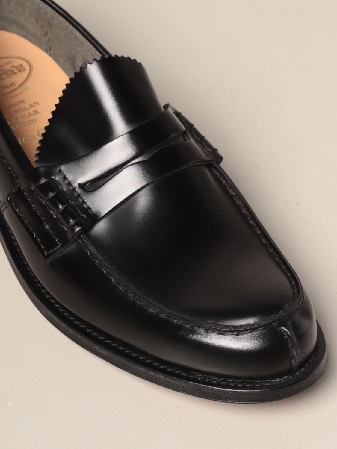 CHURCH'S: Tunbridge loafer in brushed leather - Black | Church's loafers 9LG online on GIGLIO.COM