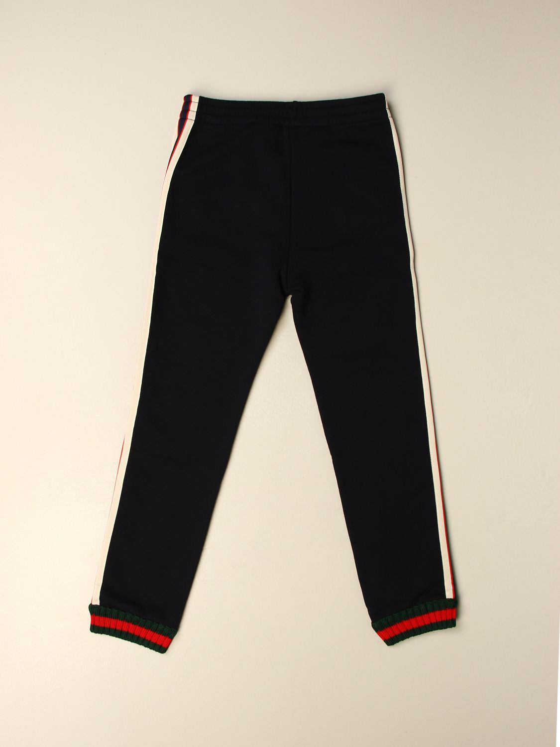 GUCCI: jogging trousers with Sport bands - Blue | Gucci pants 