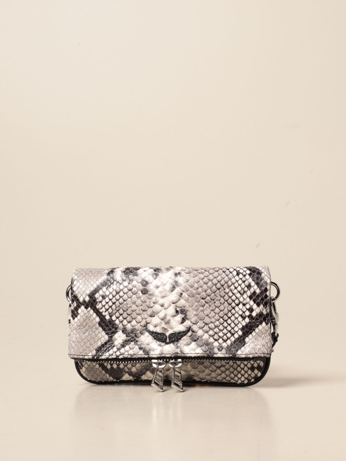 Rock nano bag Zadig & Voltaire in python print leather