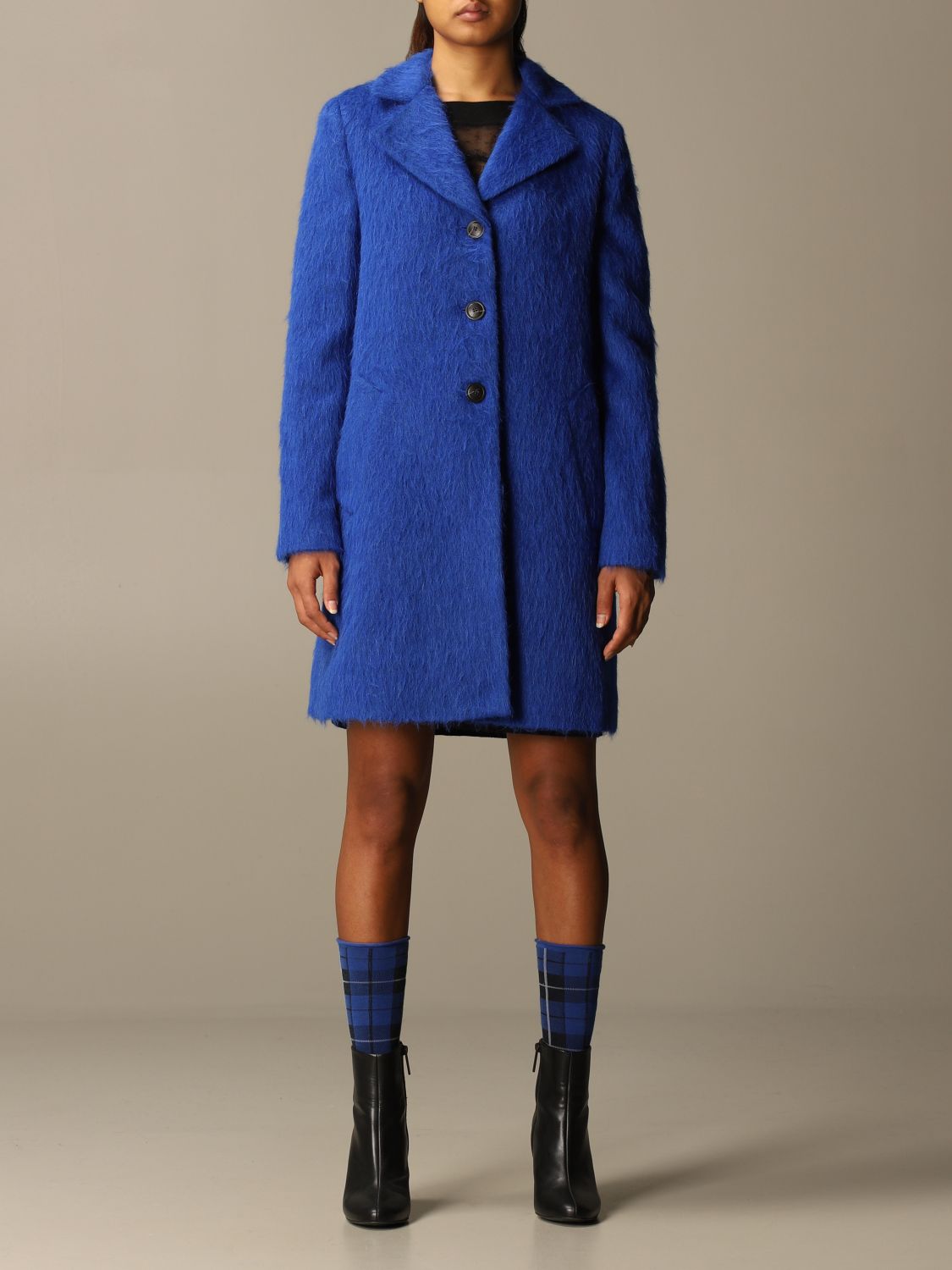 TWINSET: Mohair - Blue | Twinset coat 202TP2602 online on GIGLIO.COM