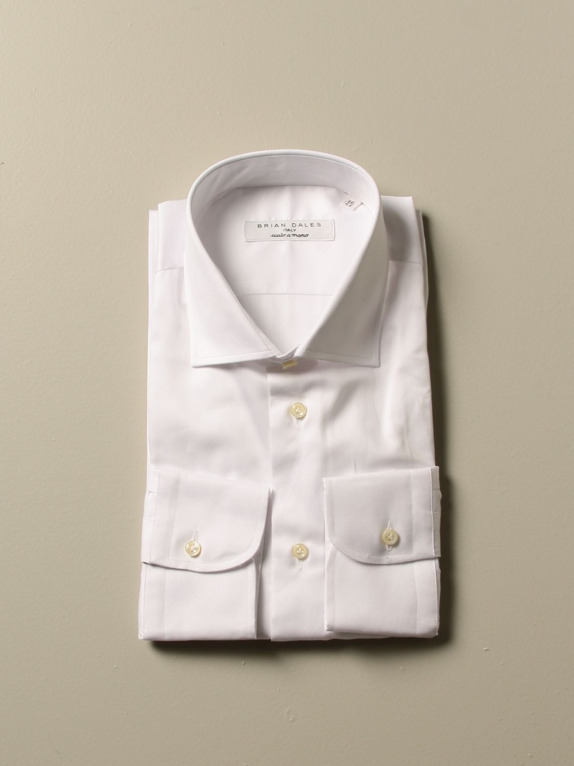 Shirt Brian Dales: Brian Dales shirt Slim cotton shirts white 1