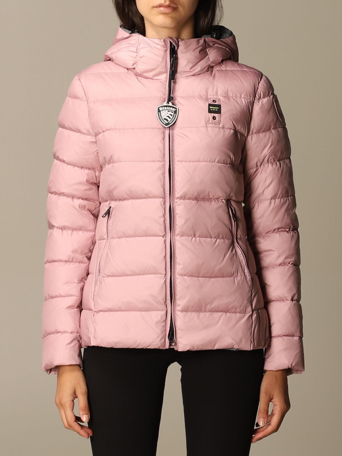 Blauer Outlet: jacket for woman - Blush Pink | Blauer jacket WBLDC02086 online on GIGLIO.COM