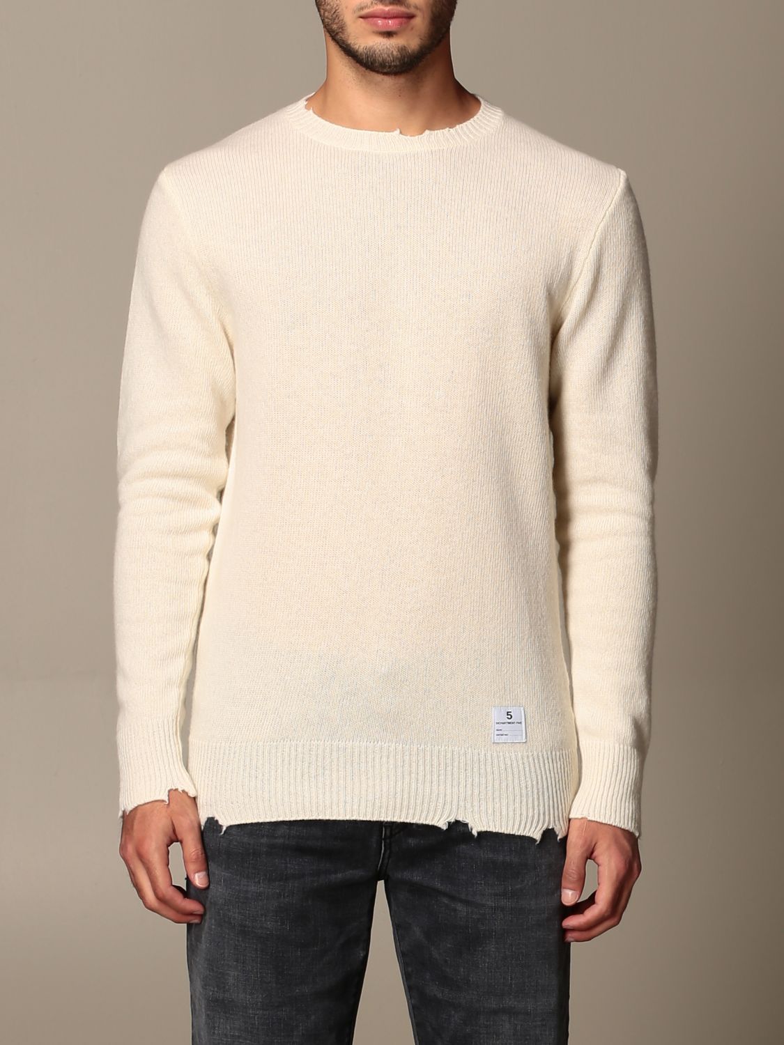 cream crew neck sweater mens