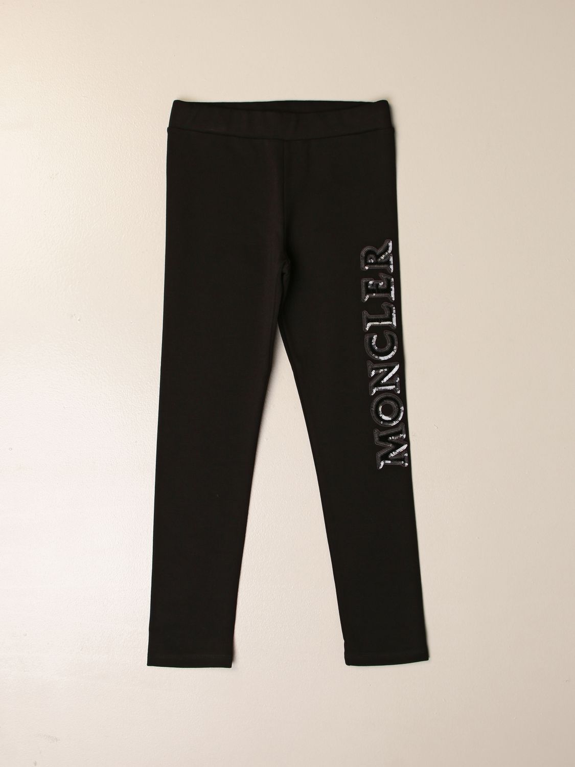 MONCLER: leggings in stretch viscose with logo | Pants Moncler Kids ...