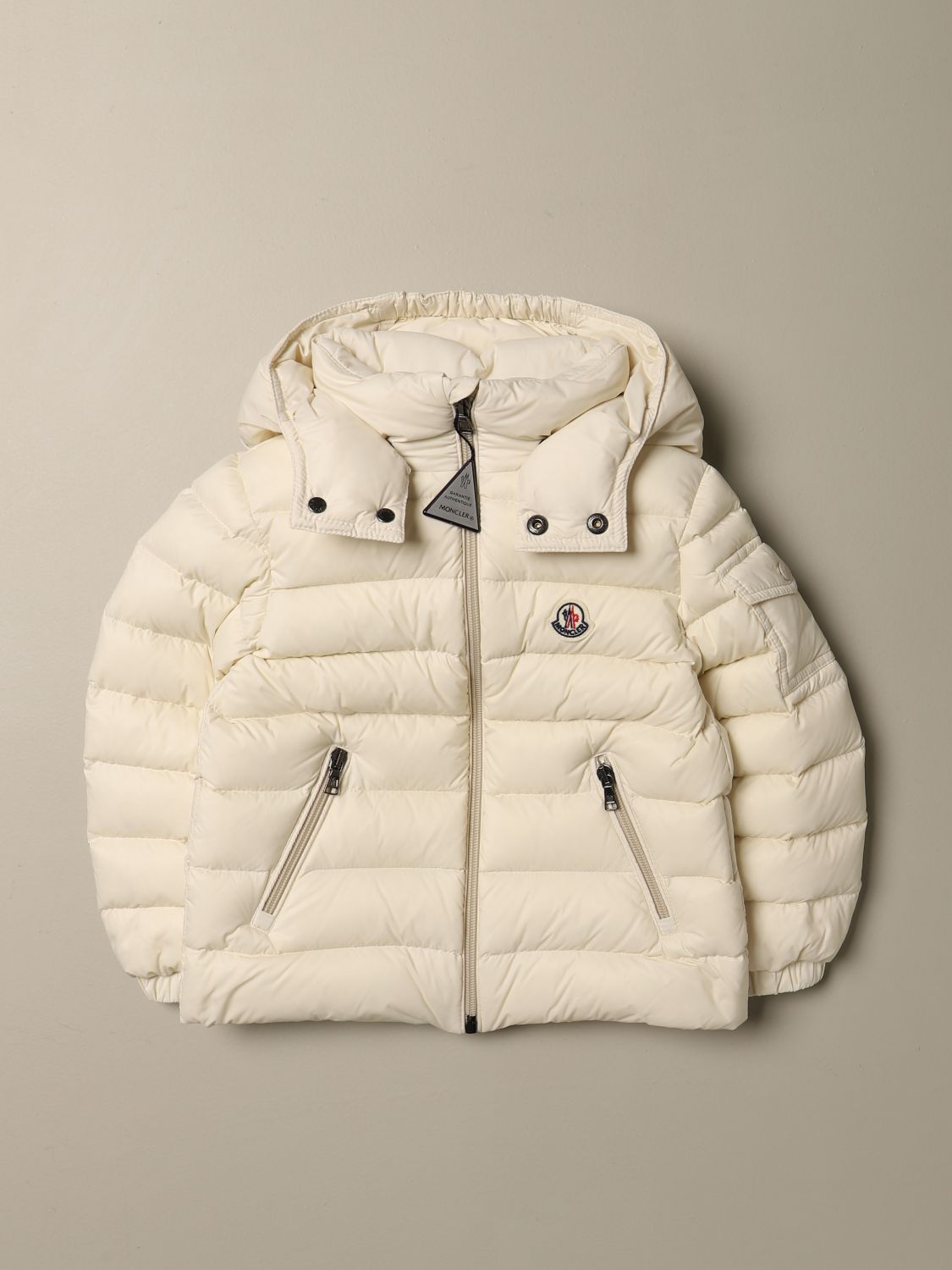 cream moncler coat