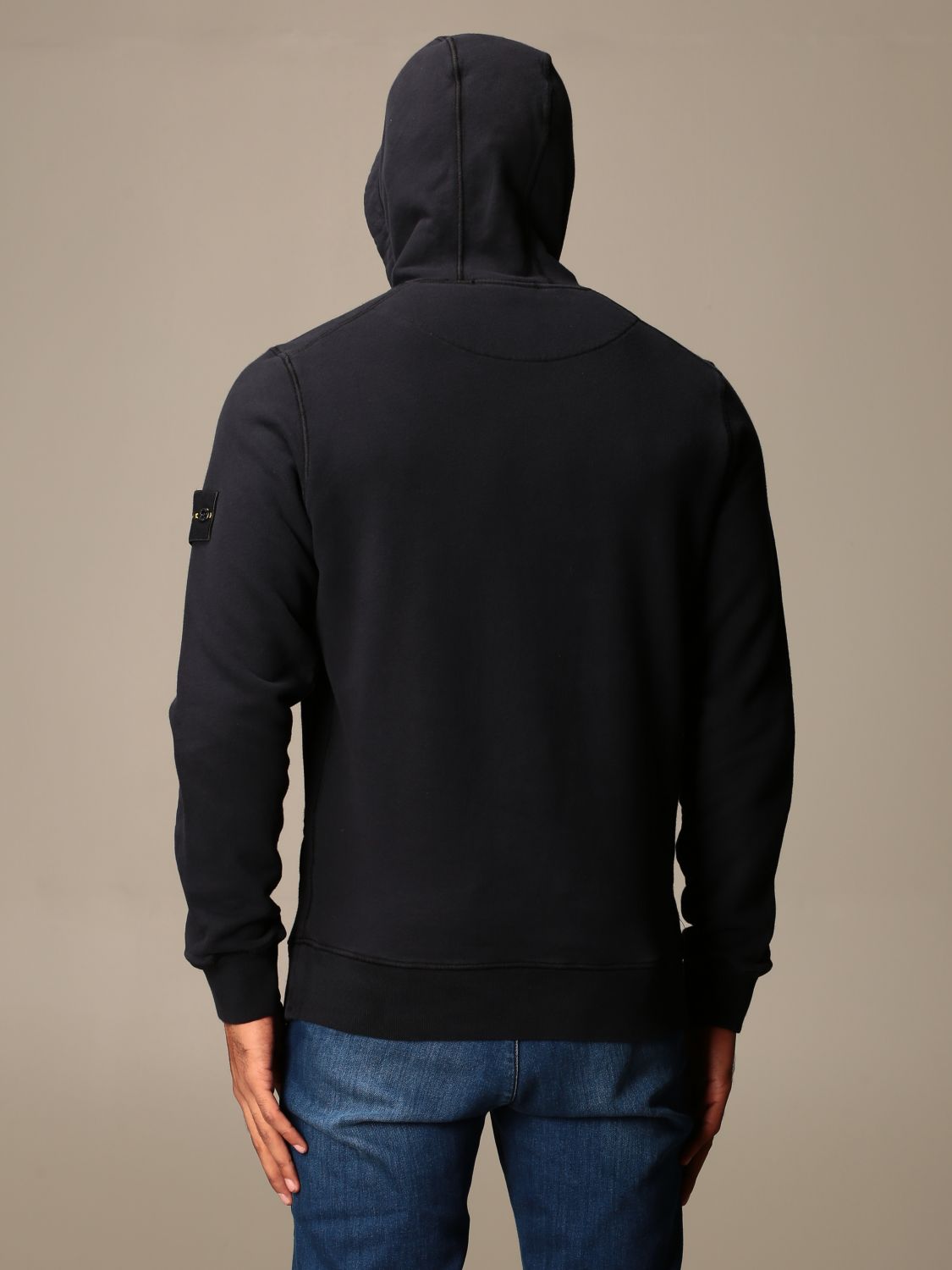 STONE ISLAND: hooded sweatshirt | Sweatshirt Stone Island Men Blue ...