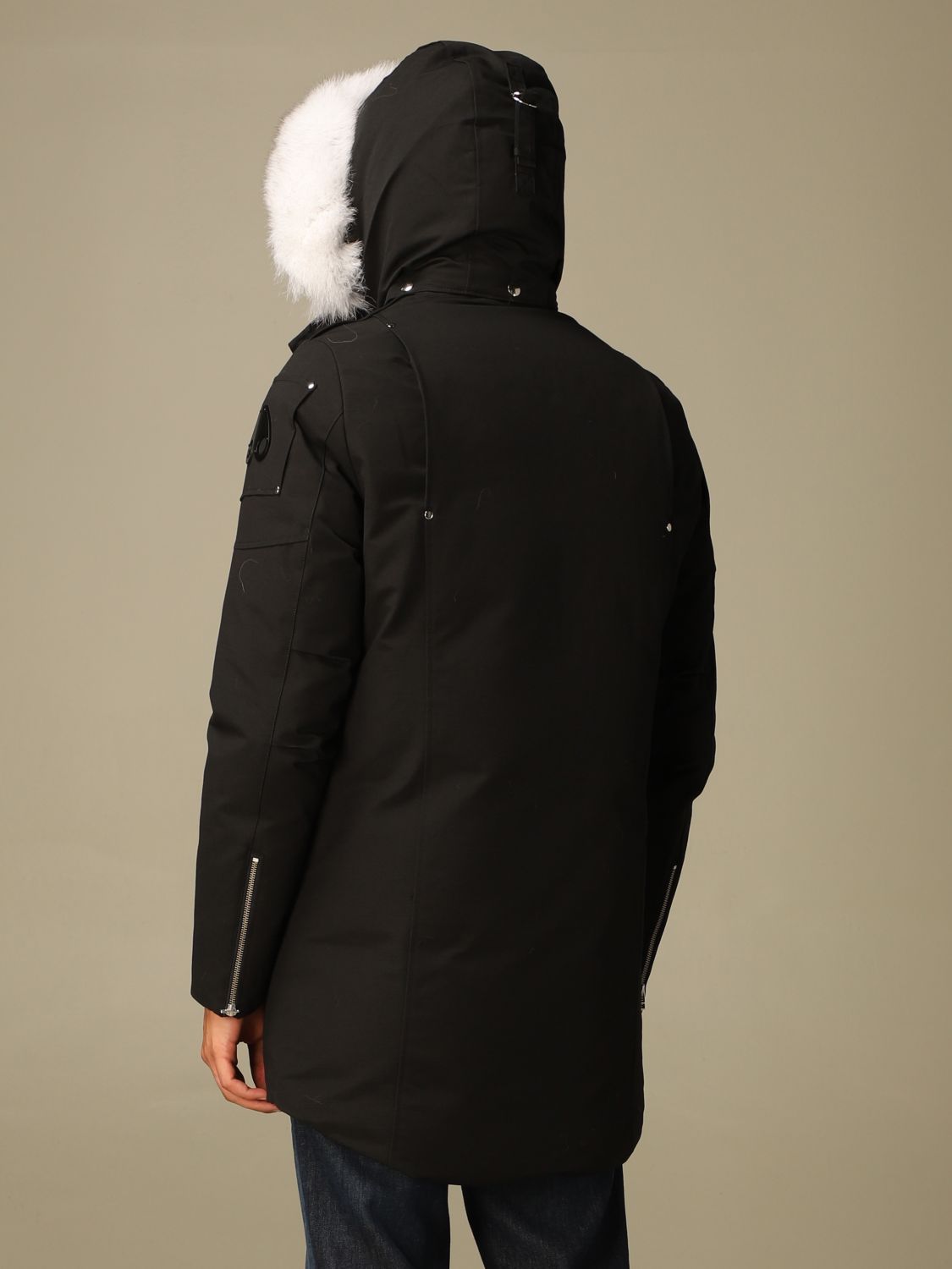 MOOSE KNUCKLES: Mens stirling parka in technical fabric - Black 1 ...