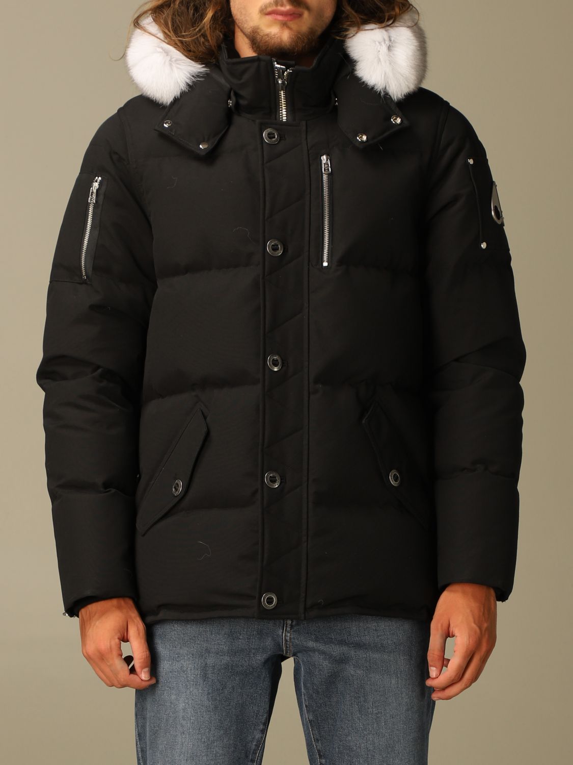 Moose Knuckles Short black nylon padded jacket - modiryar.com