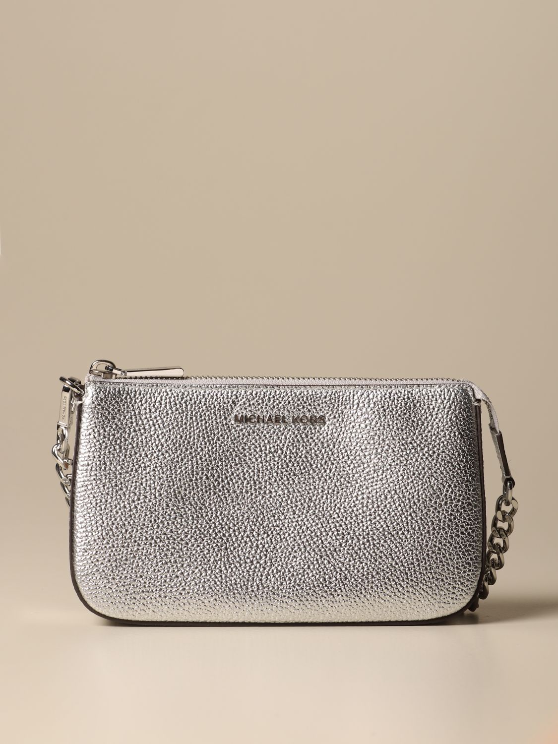 michael kors silver evening bag