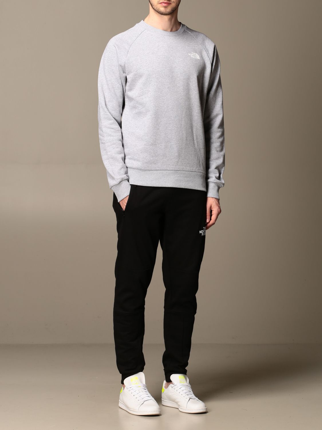 grey north face crew neck