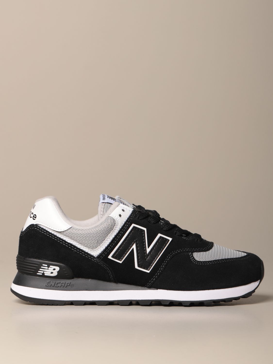 new balance 574 suede & mesh sneakers