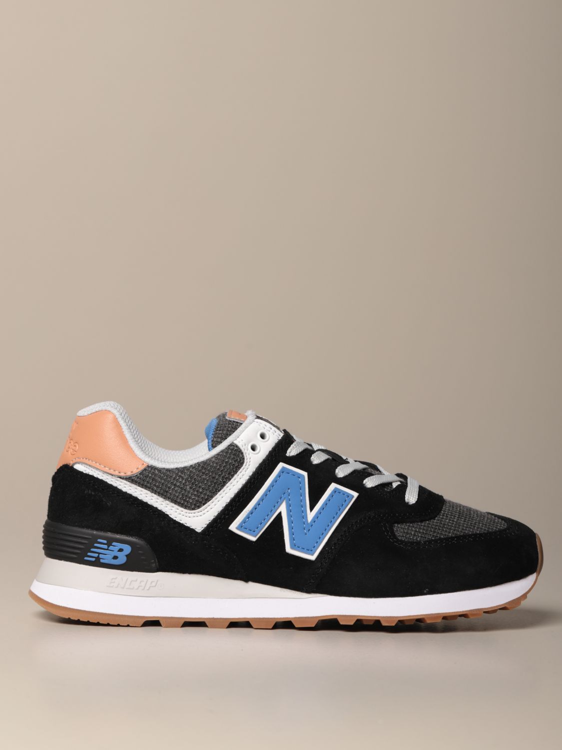 New Balance Outlet: 574 sneakers in suede and canvas | Sneakers ...