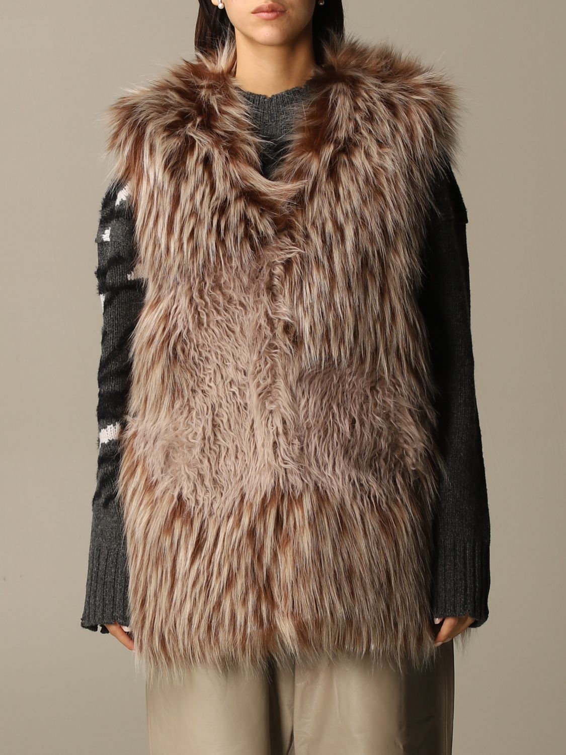 sleeveless fur jacket