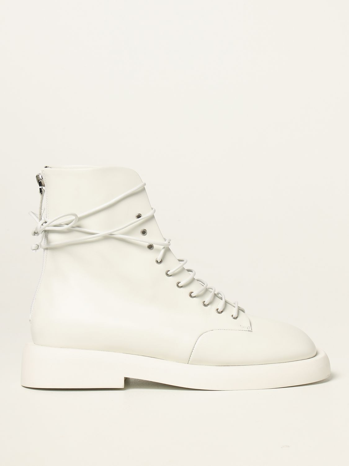 white flat boots
