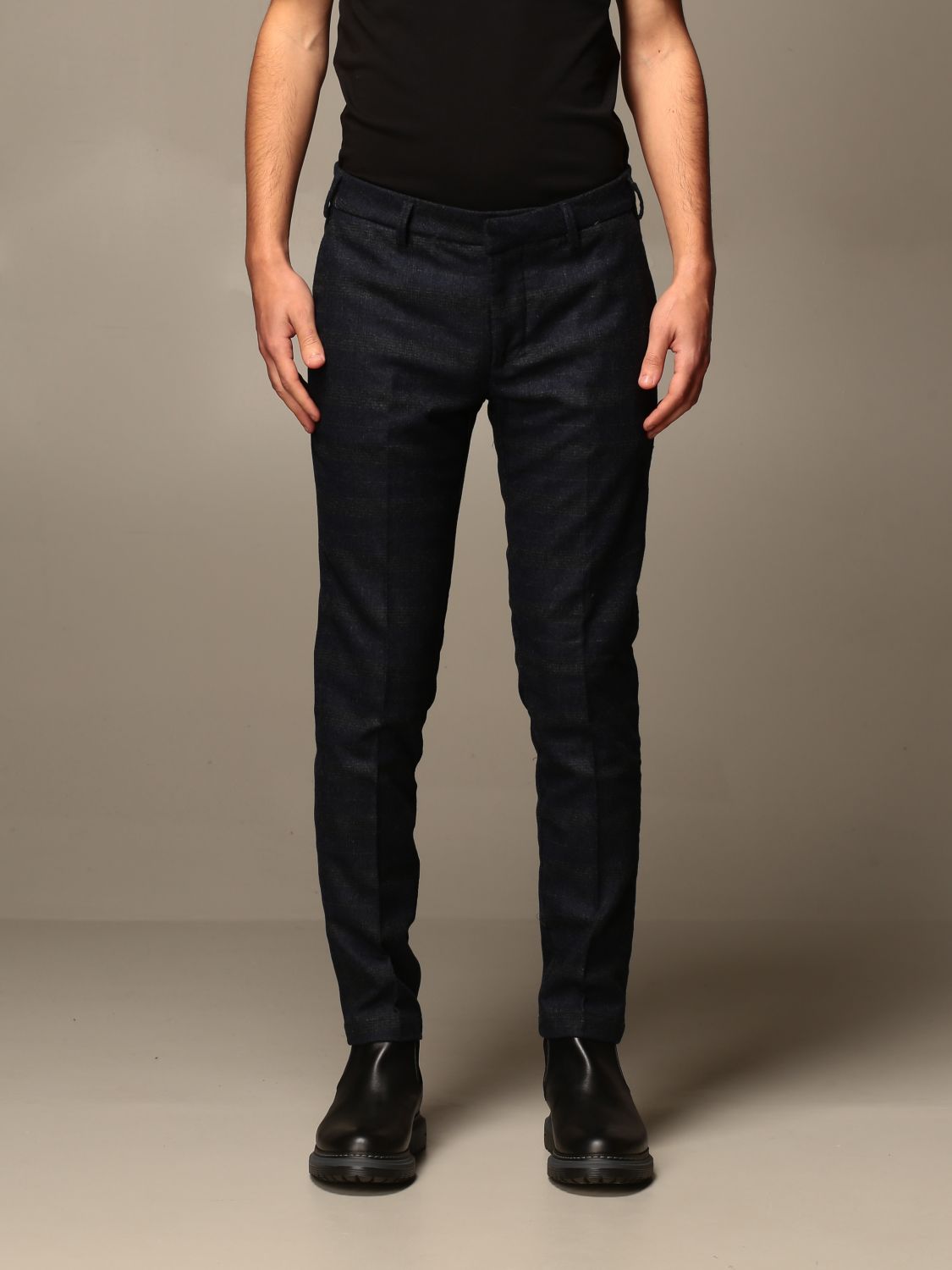 Baronio Outlet: Prince of Wales patterned barons trousers - Blue | Pants  Baronio REEF W2035 GIGLIO.COM