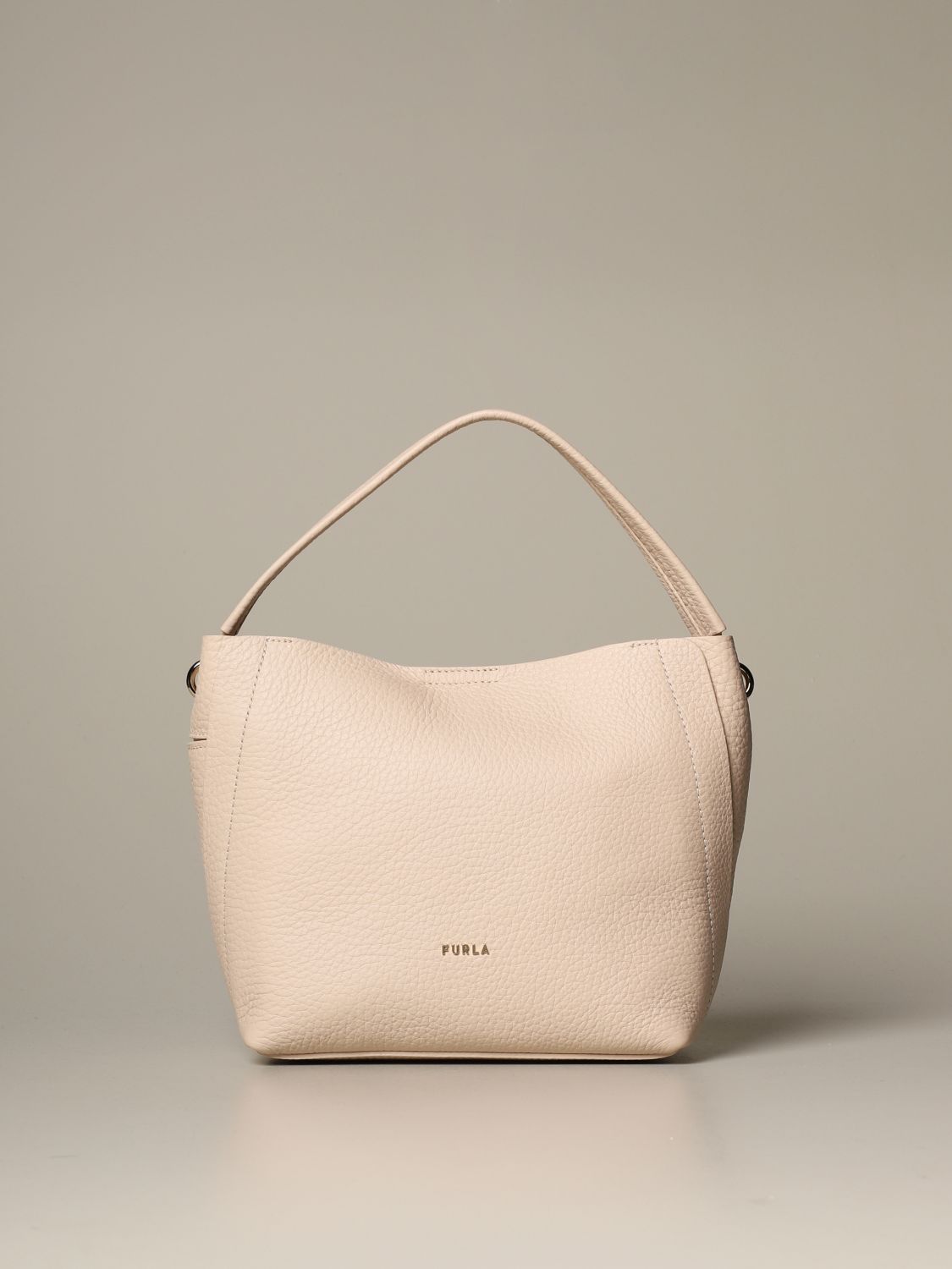 Furla Outlet: Grace hobo bag in grained leather - Pink  Furla shoulder bag  BAUUFGC QUB000 online at
