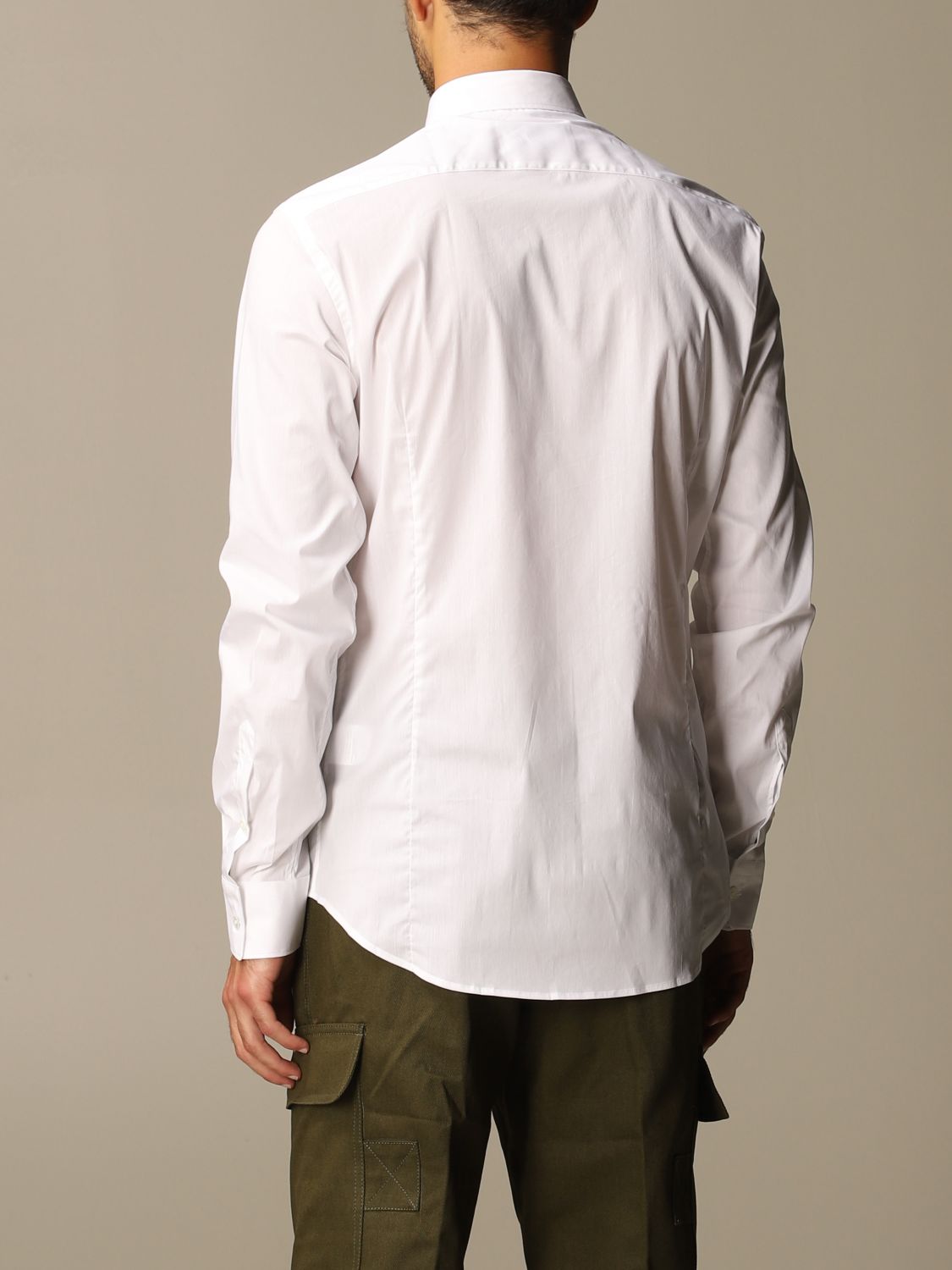 Camicia Grifoni: Camicia Grifoni in misto cotone con collo italiano bianco 3