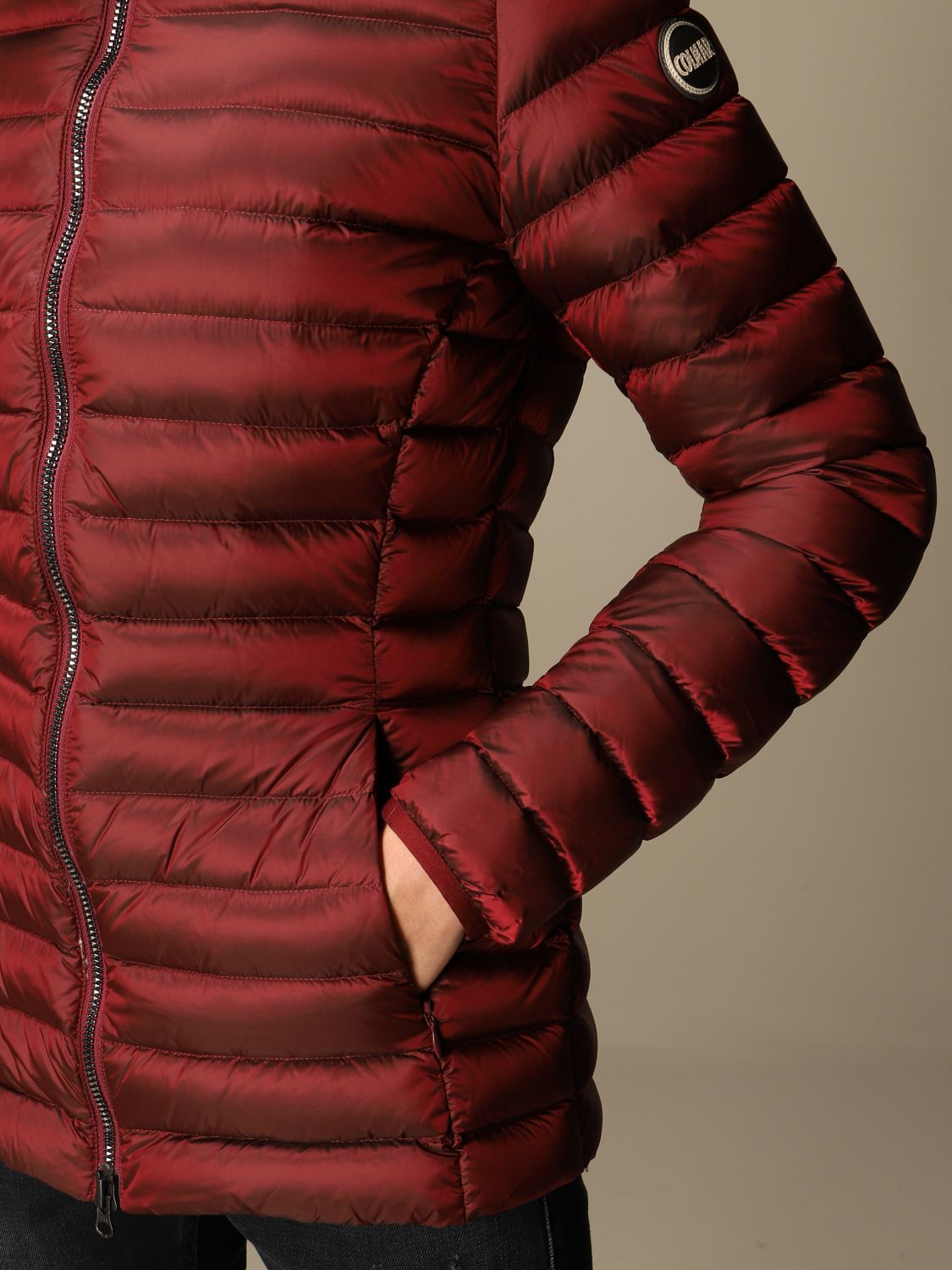 COLMAR down jacket in shiny nylon Burgundy Colmar jacket 2252 7QD online on
