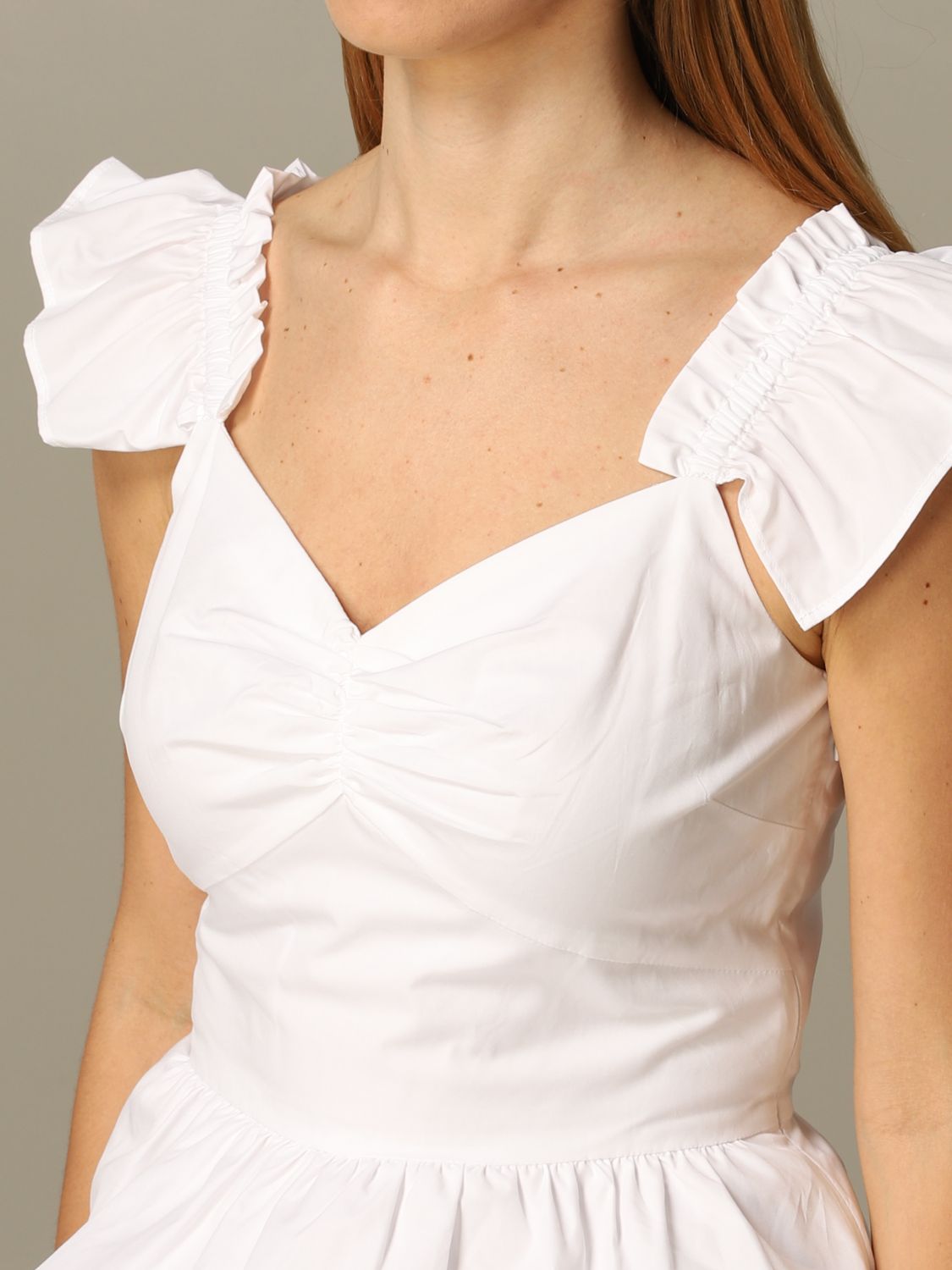 michael kors white ruffle dress