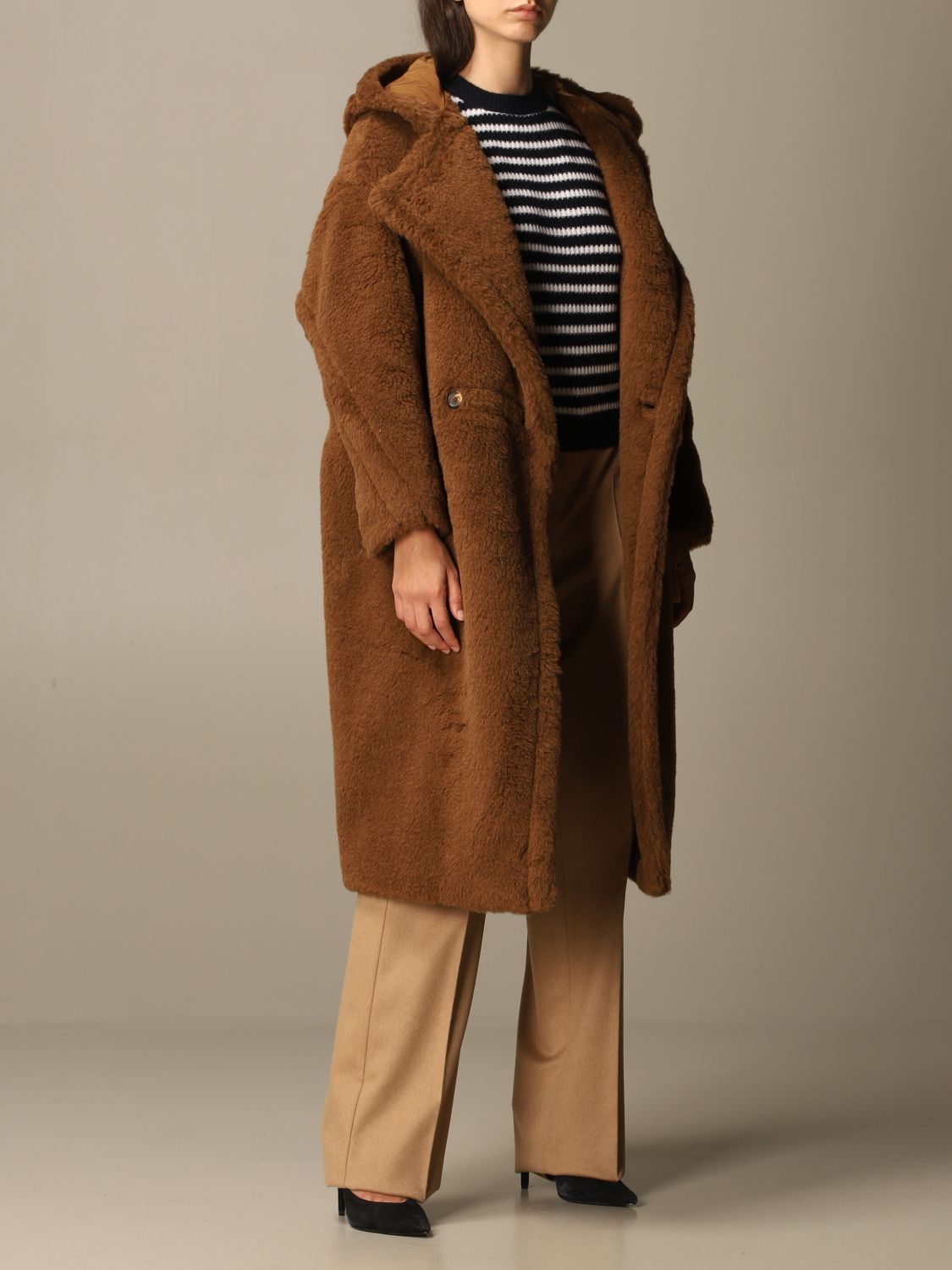 MAX MARA: Teddy 12 double-breasted coat | Coat Max Mara Women Leather ...