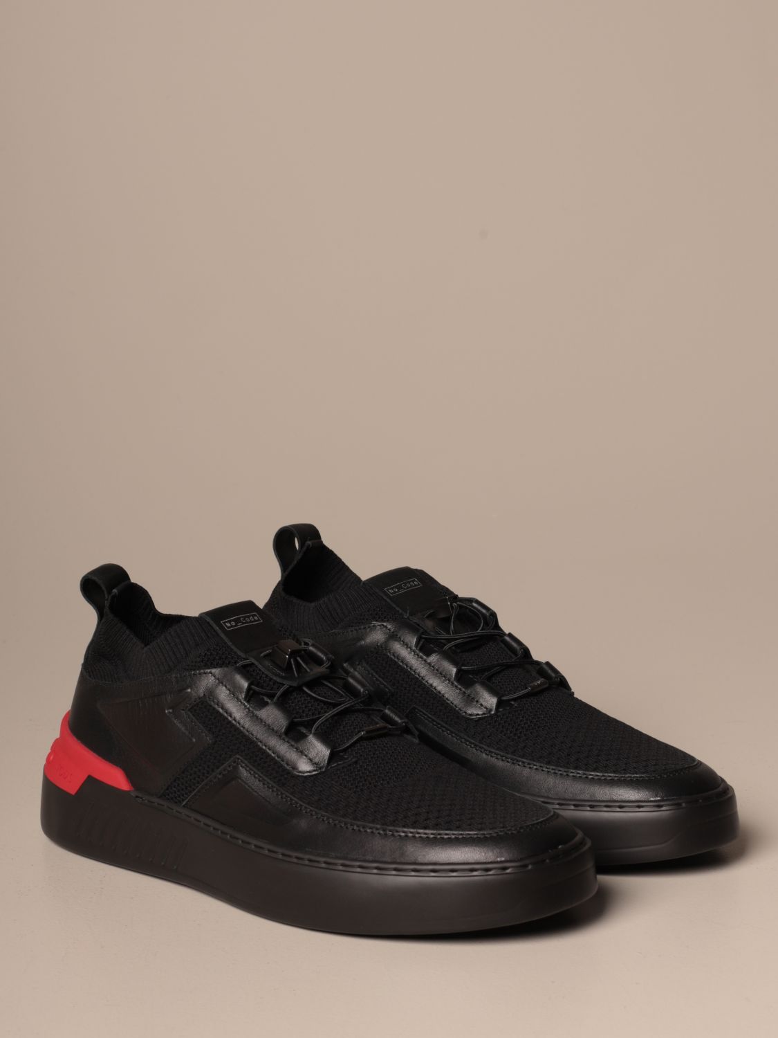 TODS: No_Code X Tod's sneakers in leather and technical fabric