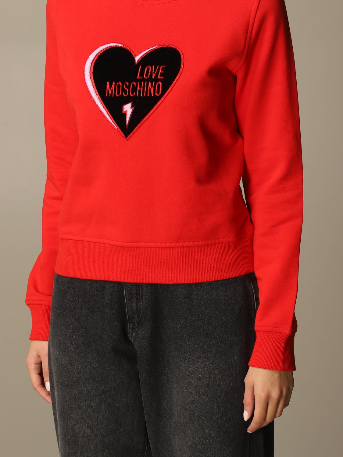 red moschino sweatshirt