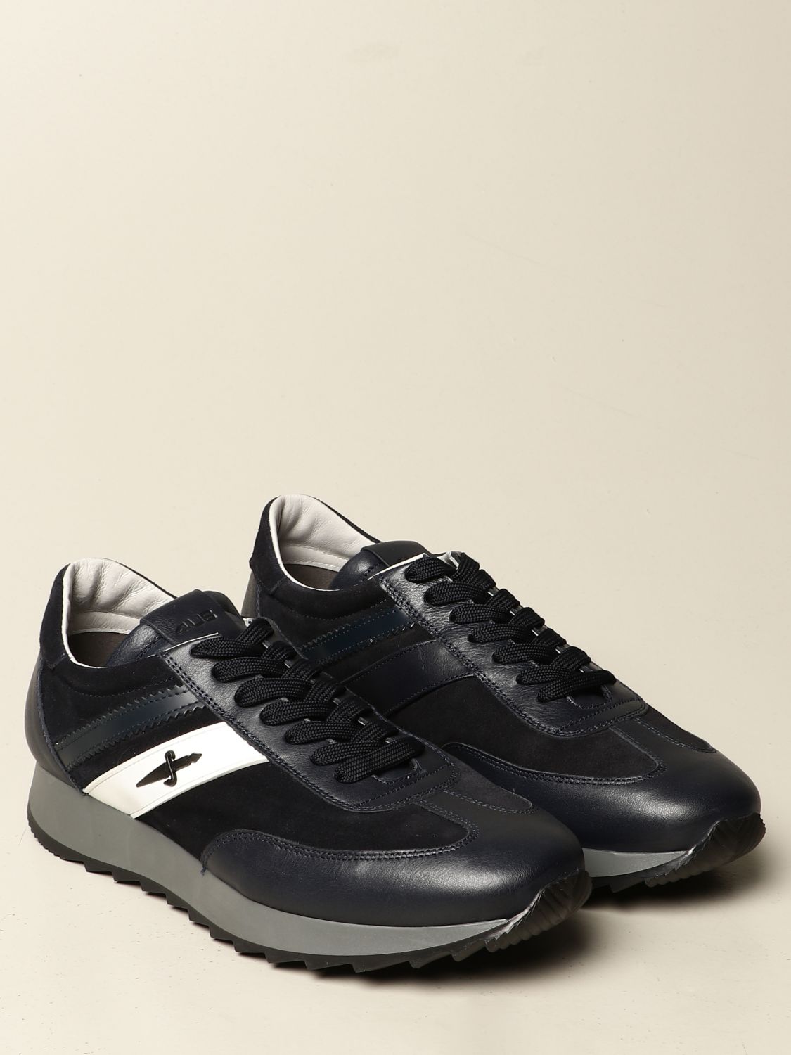 Paciotti 4Us Outlet: sneakers in suede and leather - Blue | Paciotti ...