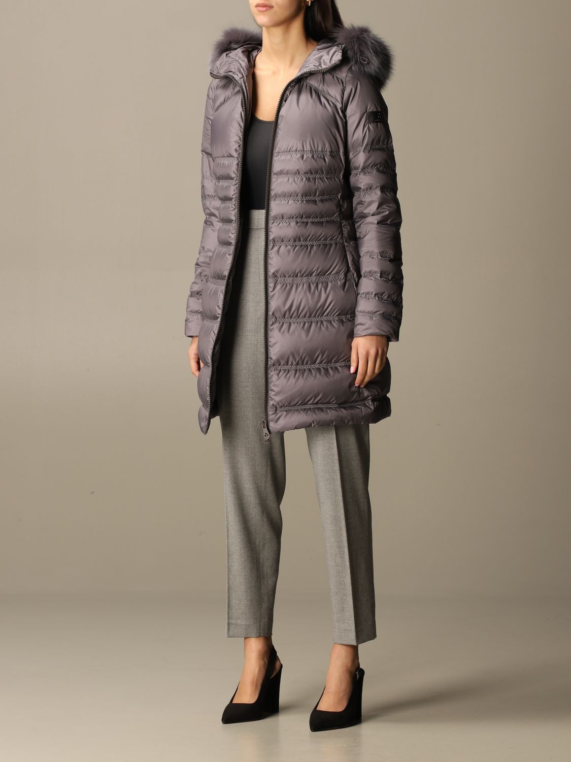 Peuterey Outlet: Davis down jacket in quilted nylon - Charcoal