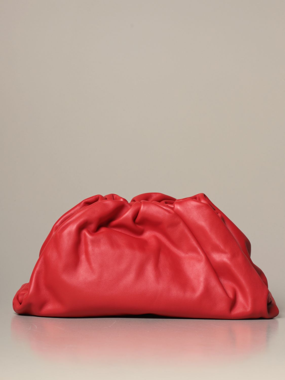 BOTTEGA VENETA: The pouch clutch in nappa leather - Red | Bottega ...